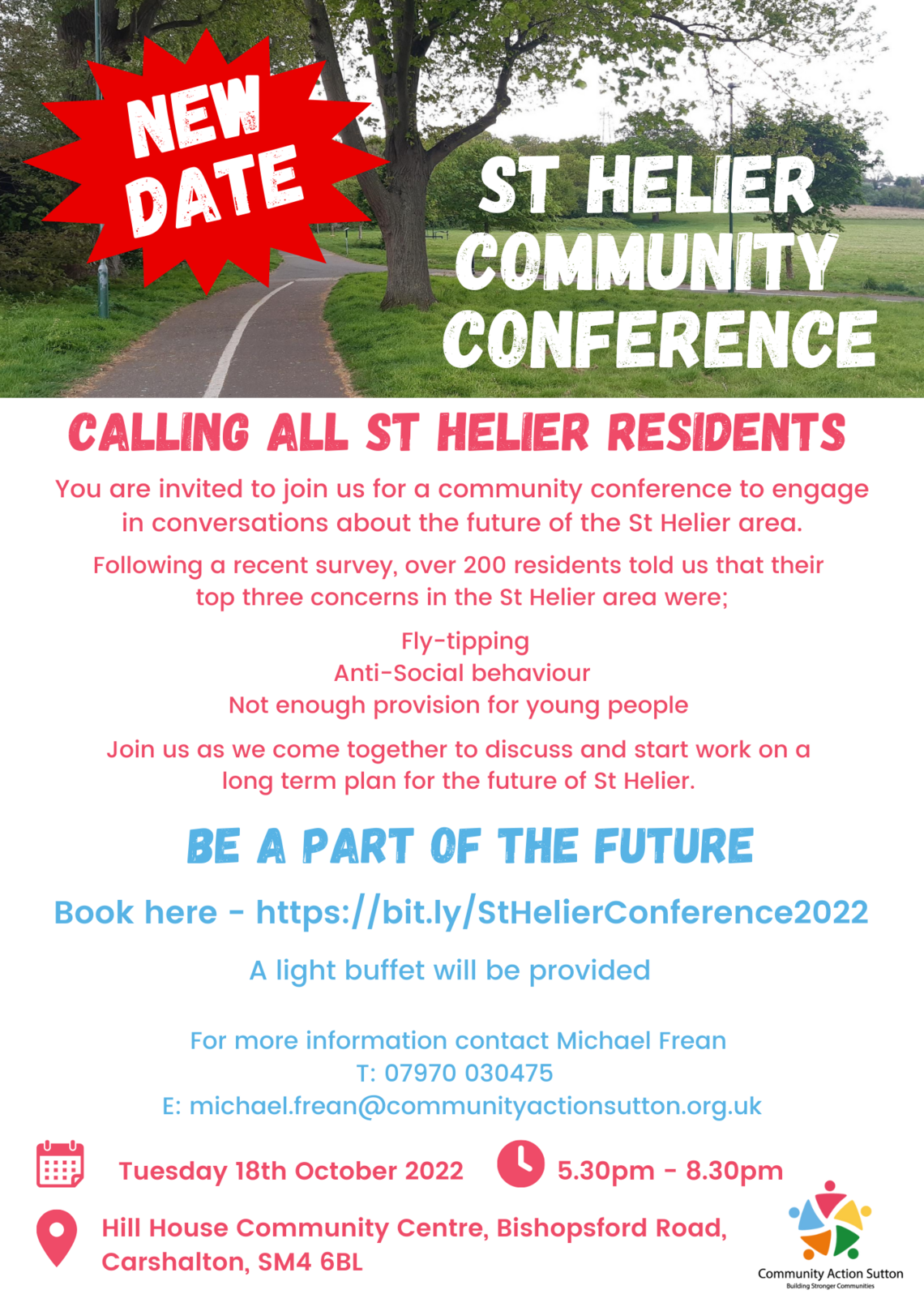 St Helier Community Conference Flyer NEW DATE